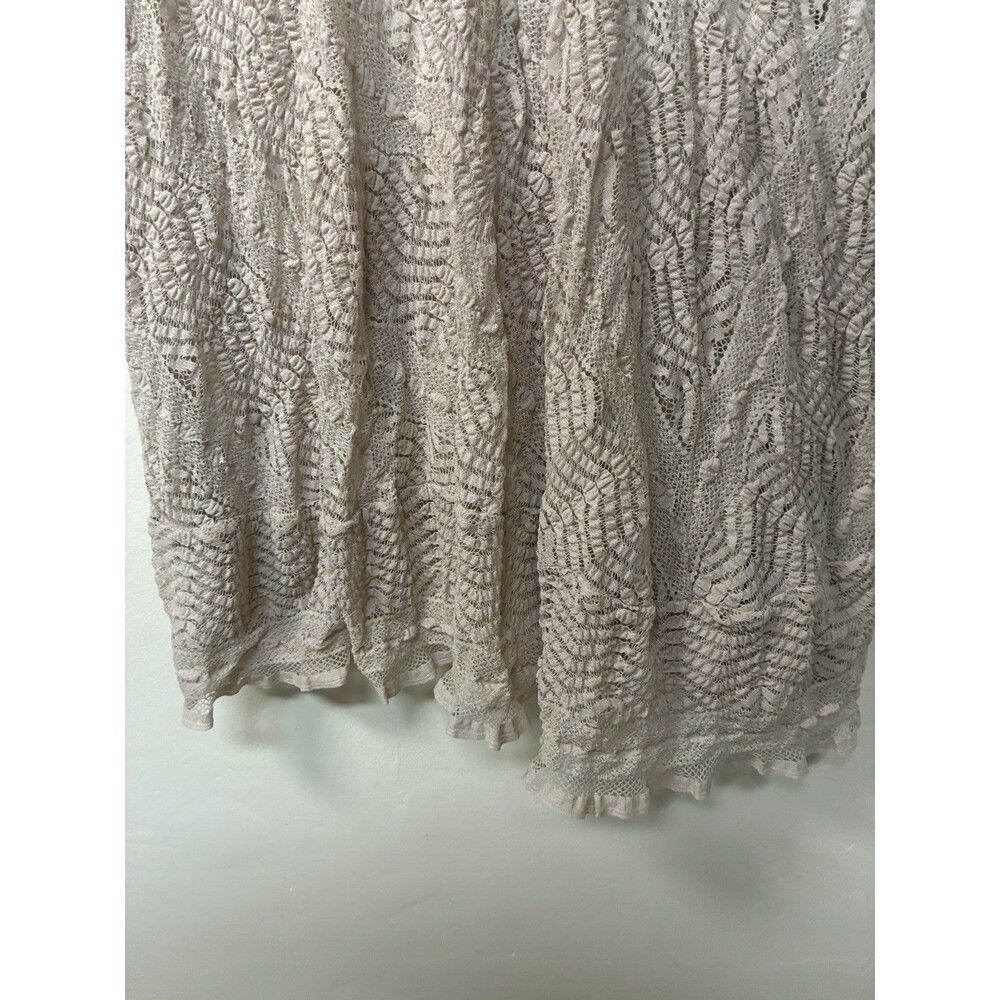 Rabbit Rabbit Rabbit Designs Midi Dress Sleeveless V-NeckTan Lace Stretchy L - Picture 4 of 13